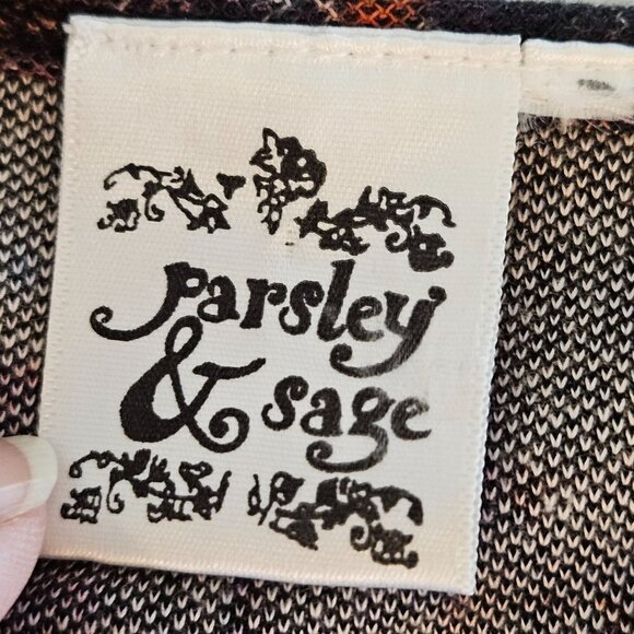 Parsley & Sage Size Medium Abstract Multicolor Print Button Detail Top - Picture 4 of 9